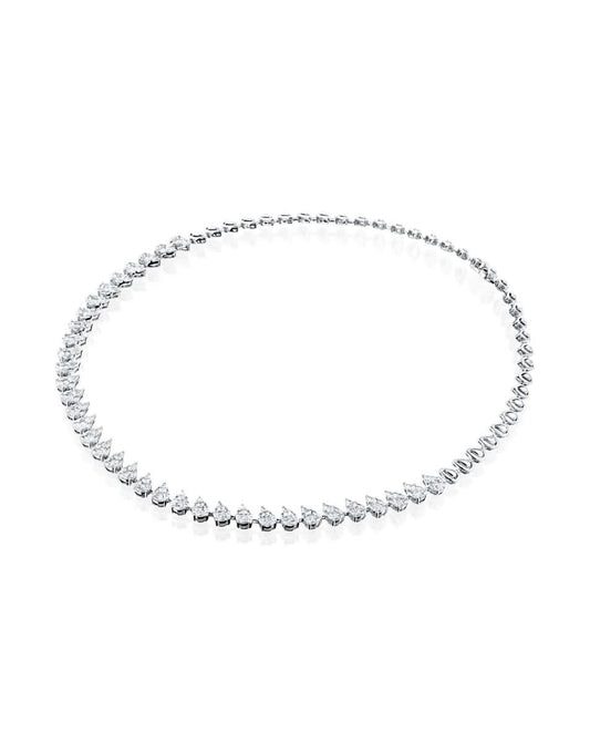 18K White Gold Pear-Cut Diamond Necklace