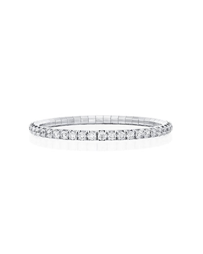Flexiable Tennis Bracelet White Gold - 7.30 CT
