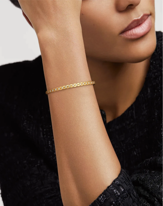 COCO CRUSH Thin Studded Yellow Gold Bracelet 