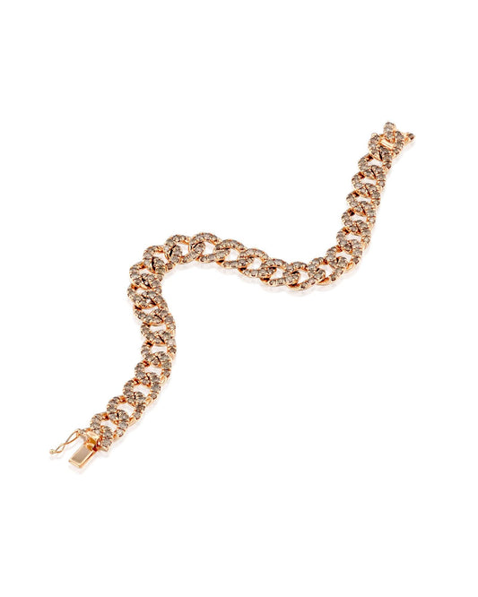 Thin Link Bracelet- Brown Diamonds