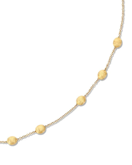 Yellow Gold Bead Chain Necklace