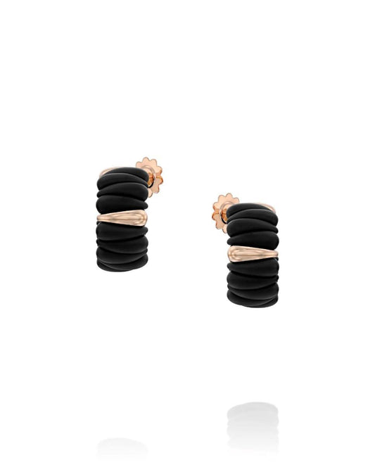 עגילי ARTIGLIO עם פס זהב אדום