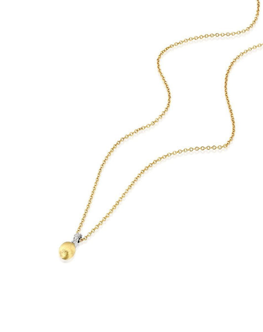 Yellow Gold and Diamond Drop Necklace- SMALL