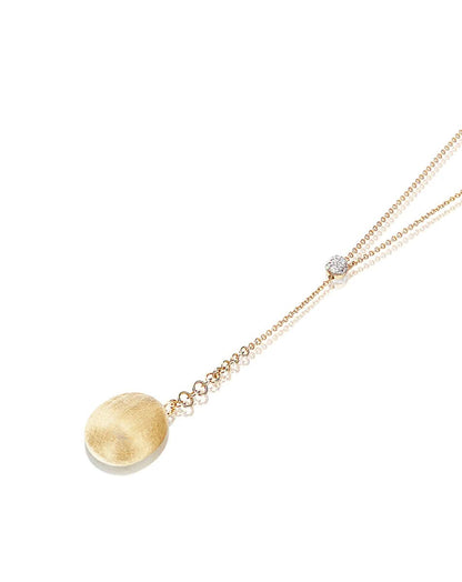 Yellow Gold Diamond Accent Drop Necklace