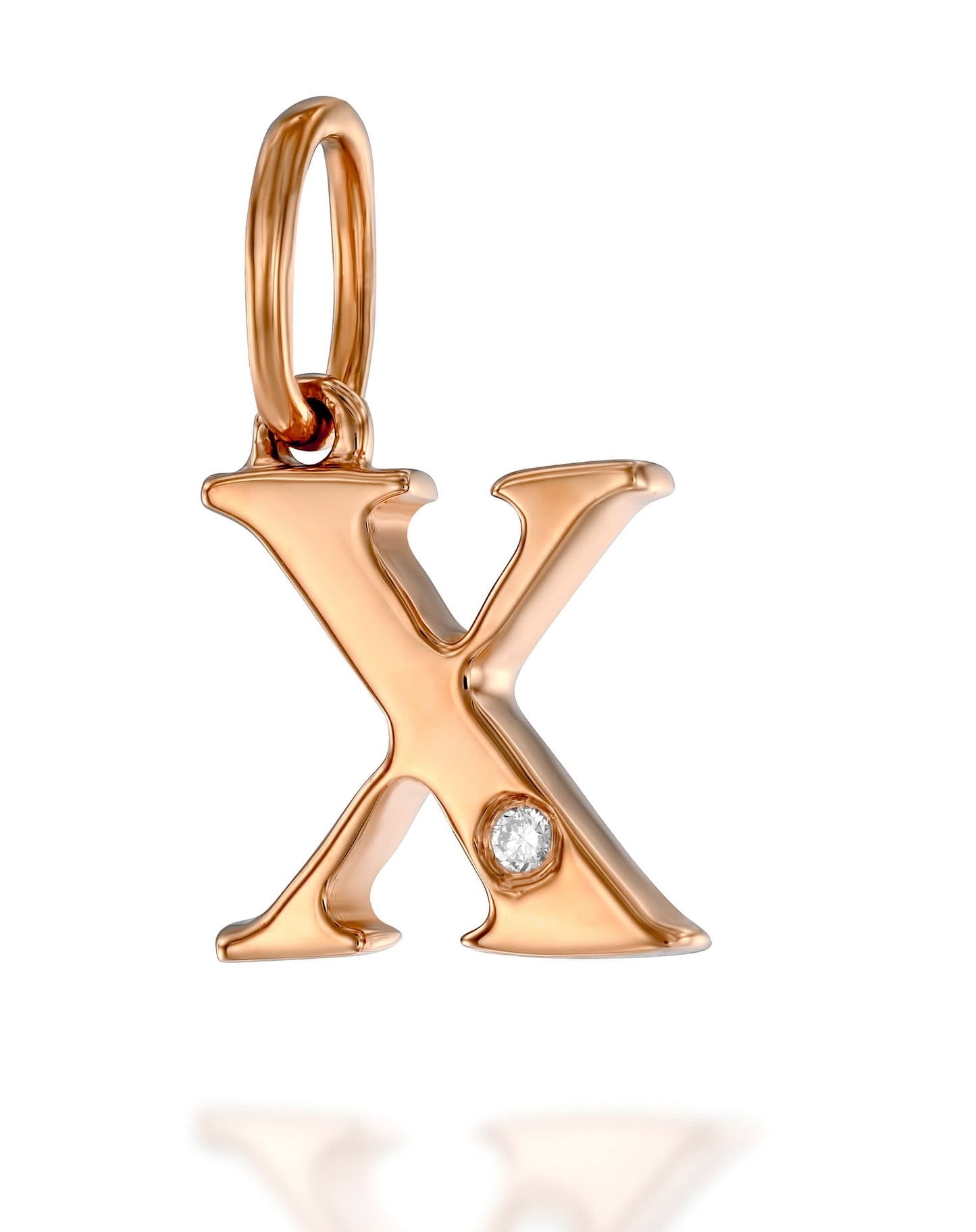 תליון אות X משובץ יהלום