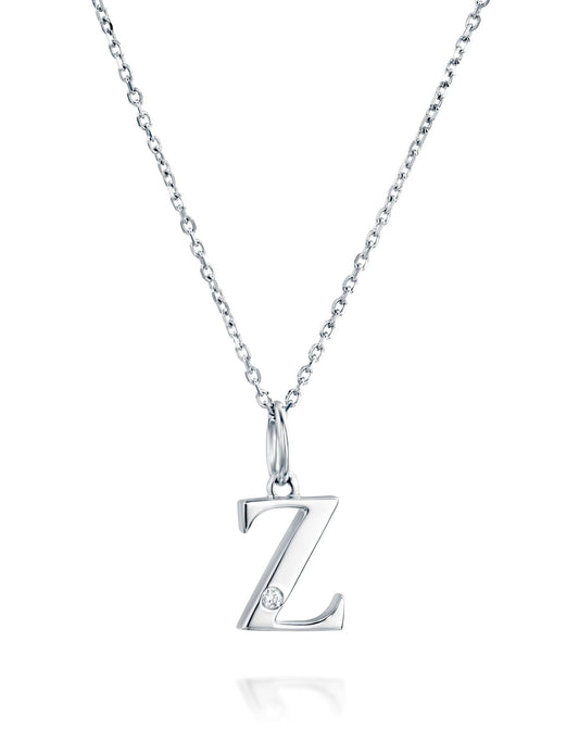 Diamond-studded letter Z pendant