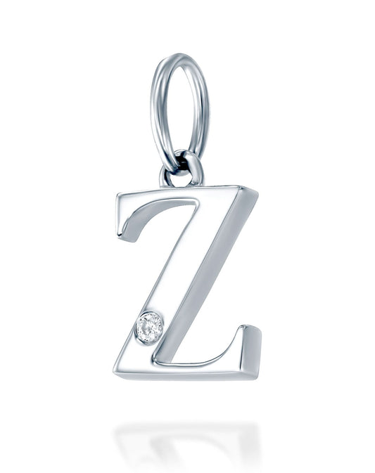 Diamond-studded letter Z pendant