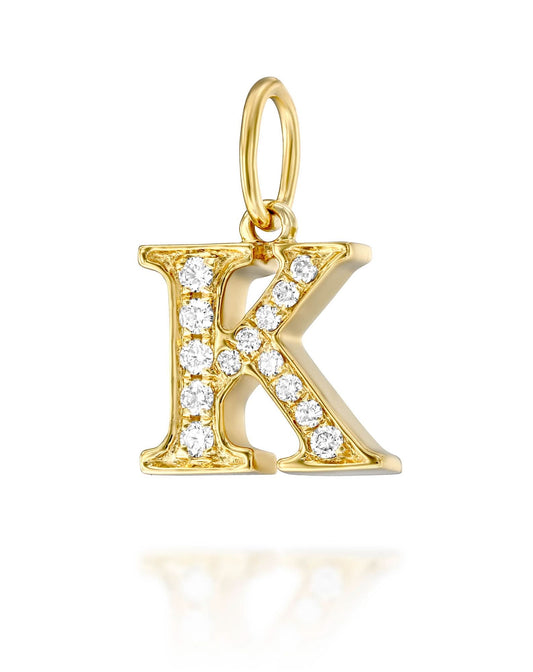 תליון אות K משובצת יהלומים