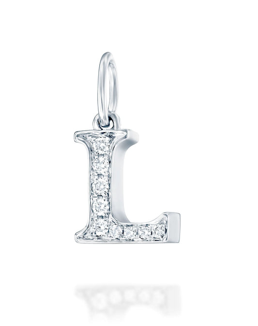 Diamond-studded letter L pendant
