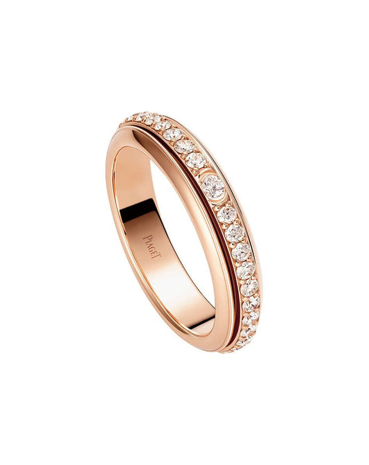 Possession ring set with 1 row of diamonds 