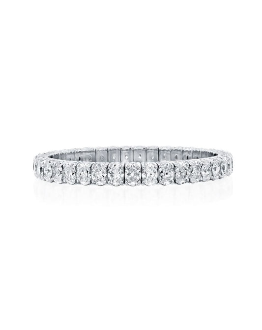 Oval-Cut Diamond Tennis Stretch Bracelet