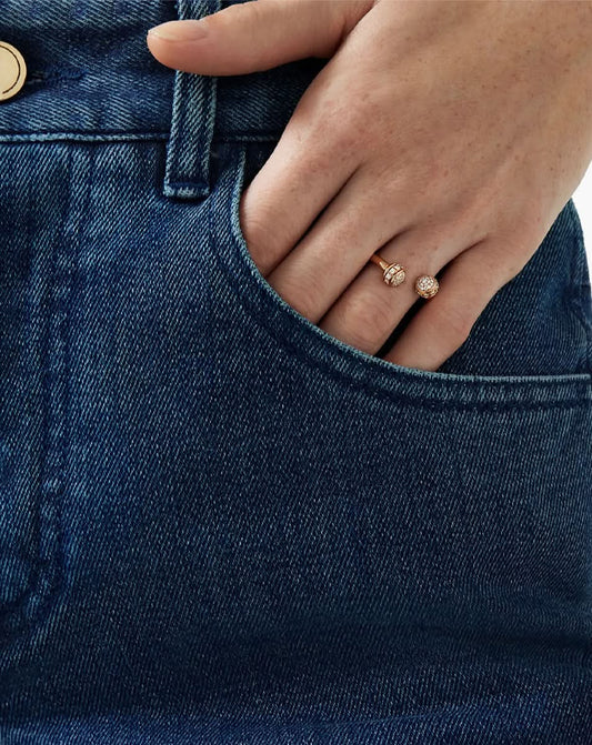 Possession open ring set with diamonds